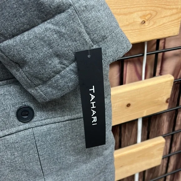 NWT,tahari mens real fur top puffer jacket light grey - Picture 6 of 17